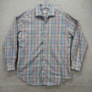 Peter Millar‎ Shirt Mens Large Blue Red Green Gingham Oxford Dress Casual Sport